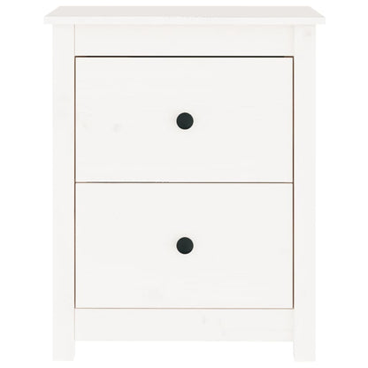 Mesitas De Noche 2 Uds Madera Maciza Pino Blanca 50x35x61,5 Cm_2