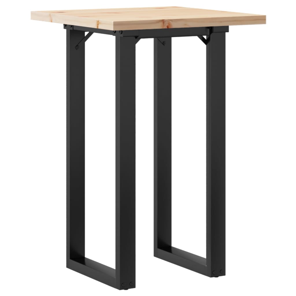Mesa De Comedor Marco O Madera Maciza Pino Y Acero 50x50x75,5cm_0