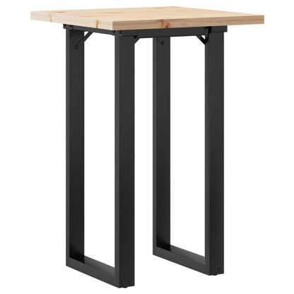Mesa De Comedor Marco O Madera Maciza Pino Y Acero 50x50x75,5cm_0