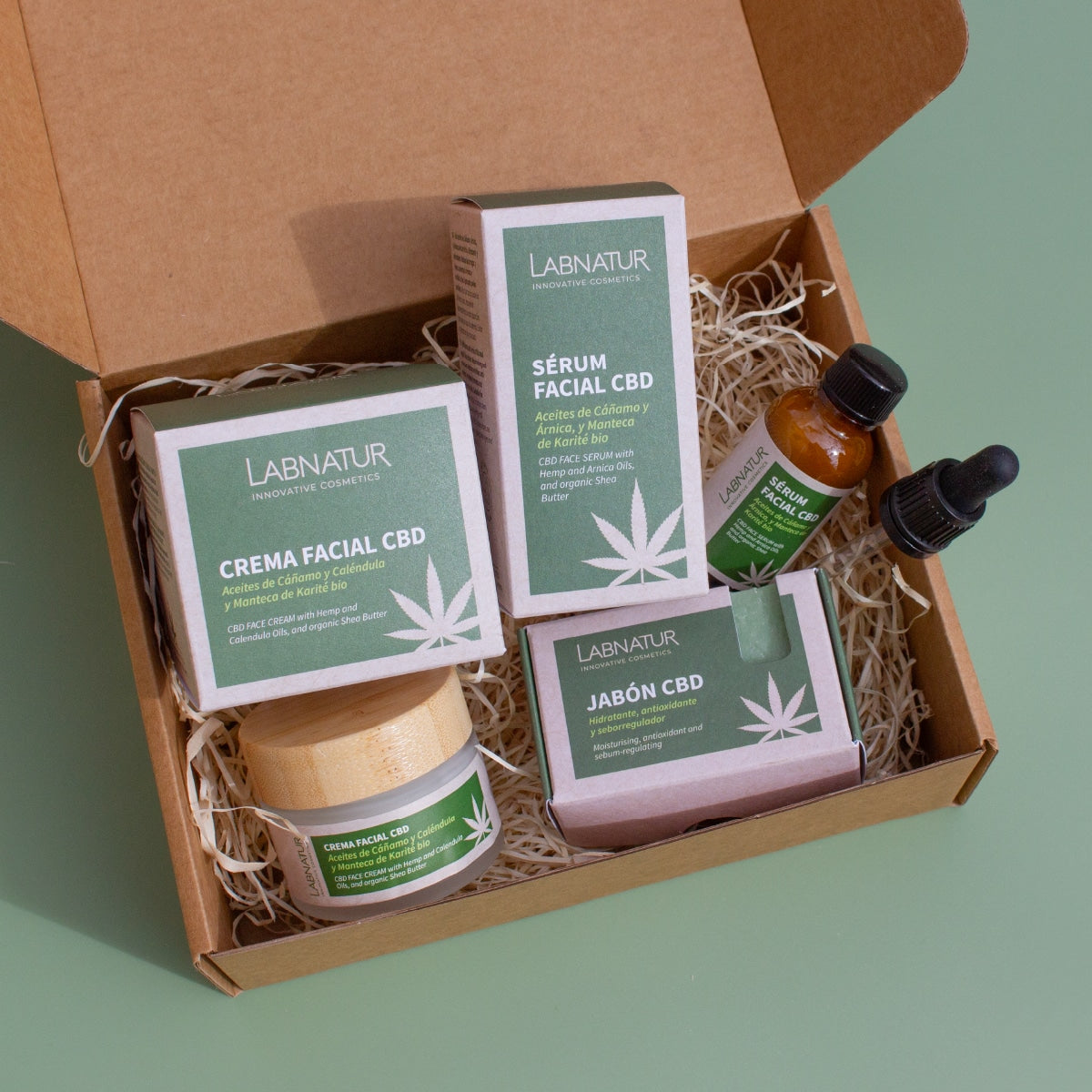 Labnatur Pack Rutina Facial CBD | Crema + Sérum y Jabón CBD Y Cáñamo | Calmante Reafirmante | Natural Vegano_3