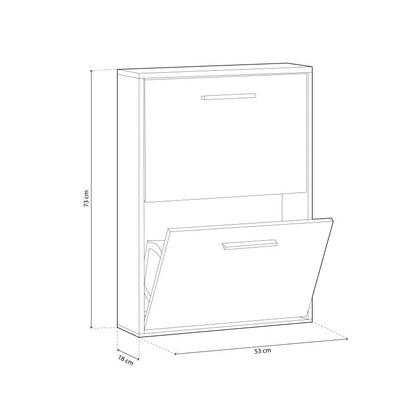 Zapatero Home 2 Puertas Melamina, Blanco, 53 X 73 X 18_5