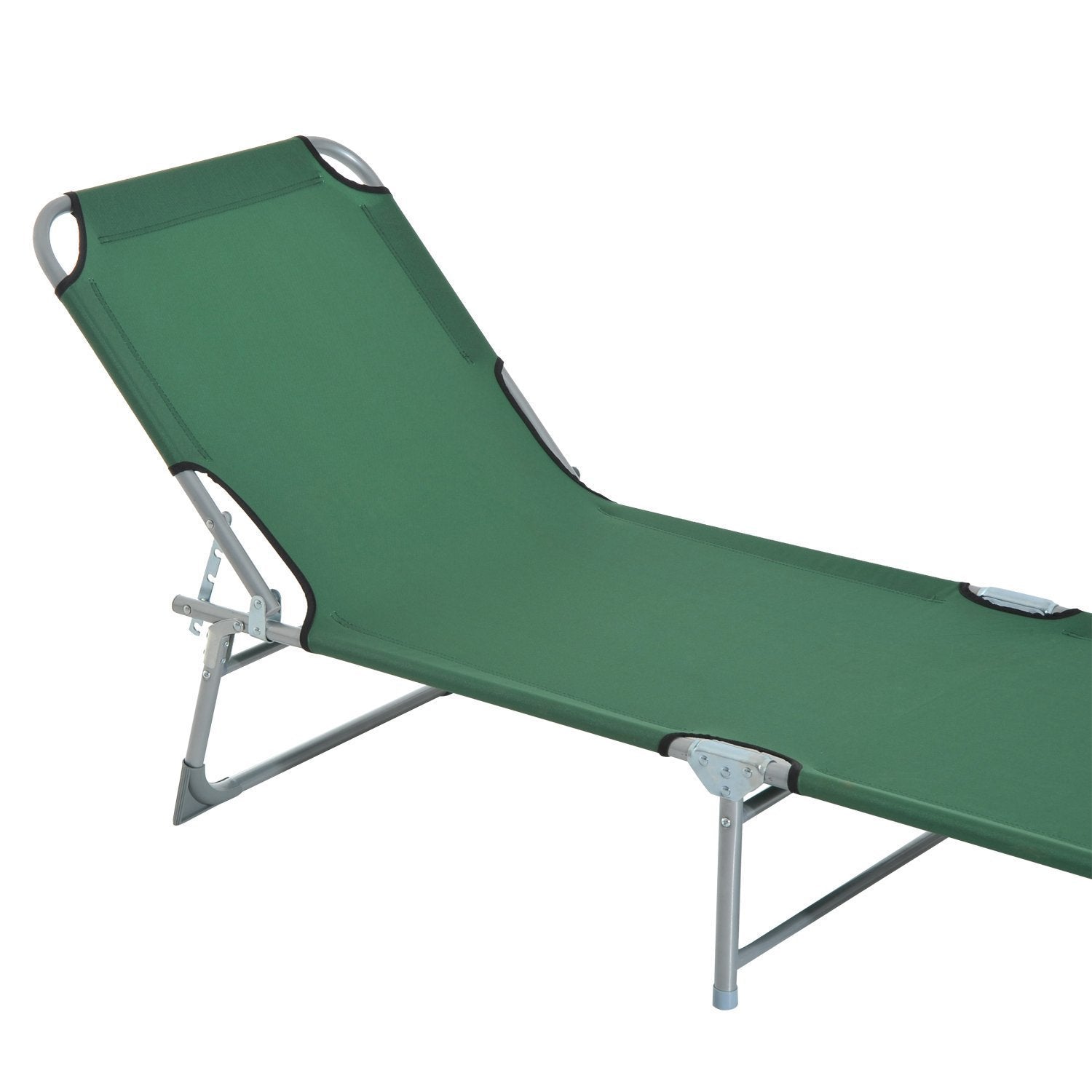 Outsunny Cama De Camping Plegable Tumbona Plegable Carga 120kg 187x58x28cm Verde_5