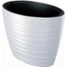 Maceta Ovalada Con Deposito 56l Maze De Plastico En Color Blanco 58,5 (largo) X 38,5 (ancho) X 42,3 (alto) Cm