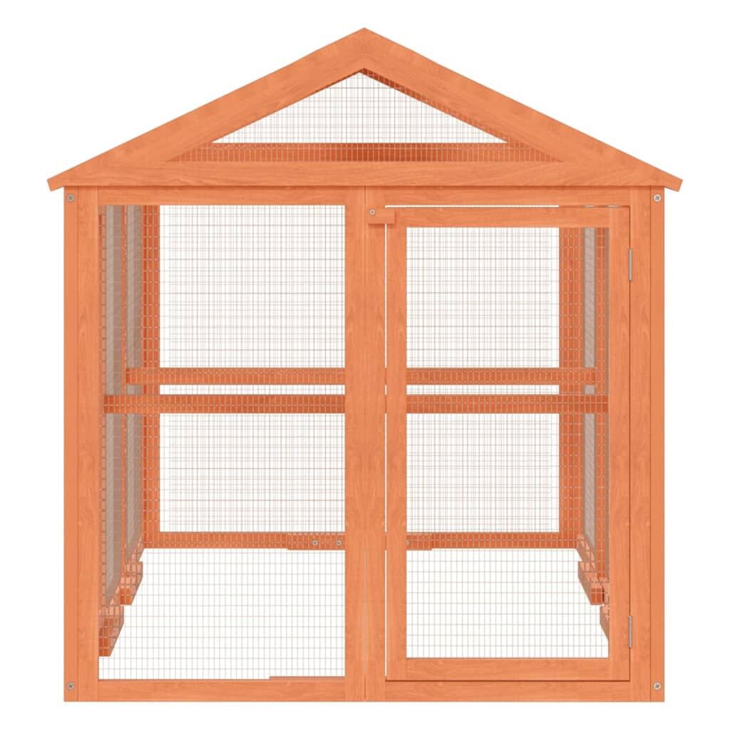 Vidaxl Corral De Madera Maciza Pino Marrón 141x94x104 Cm_4