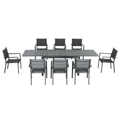 Conjunto Muebles De Jardín 9 Piezas Outsunny 270x90x75 Cm Gris_4
