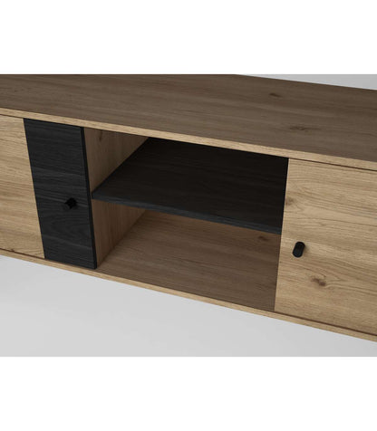 Mueble Televisión Natur 2 Puertas 2 Huecos Acabado Natural/bocamina, 136.3cm(ancho) 53.1c_2