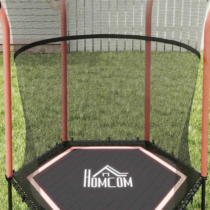 Homcom Cama Elástica Infantil De Jardín 122x111x190 Cm Carga 50 Kg Negro Y Rosa_3