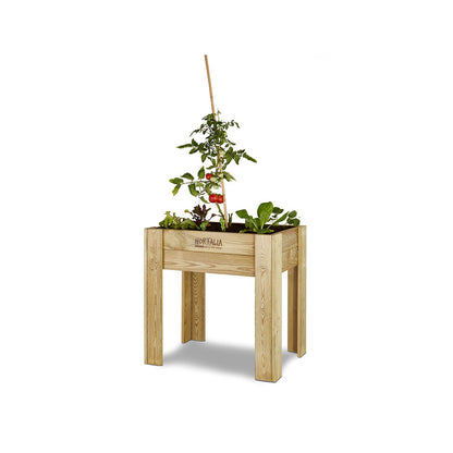 Mesa De Cultivo Elevada De Madera Tratada 80x60x80 Cm Gardenbrico M80 Hortalia_3
