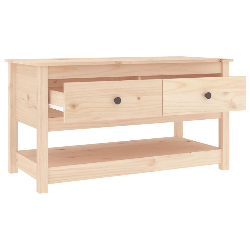 Mesa De Centro De Madera Maciza De Pino 102x49x55 Cm_3