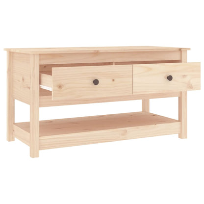 Mesa De Centro De Madera Maciza De Pino 102x49x55 Cm_3