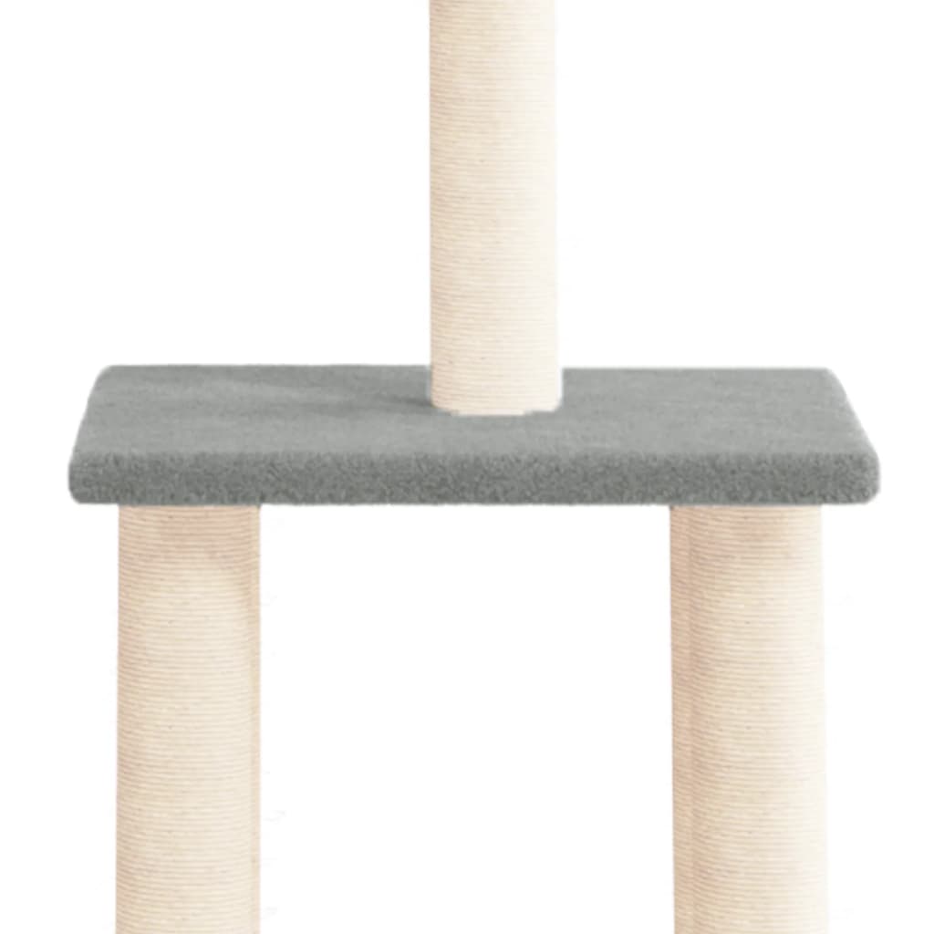 Rascador Para Gatos Con Postes De Sisal Gris Claro 85,5 Cm_3