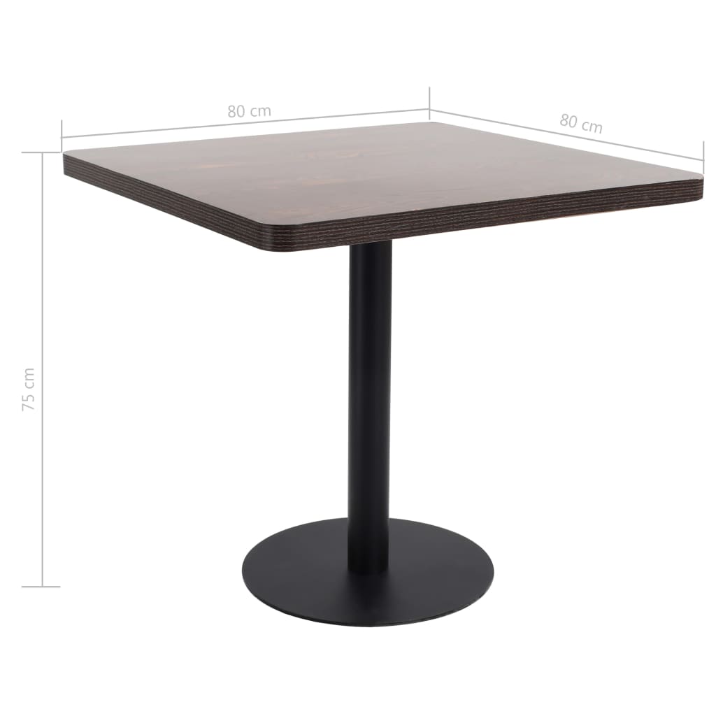 Mesa Bistró Mdf Marrón Oscuro 80x80 Cm_4