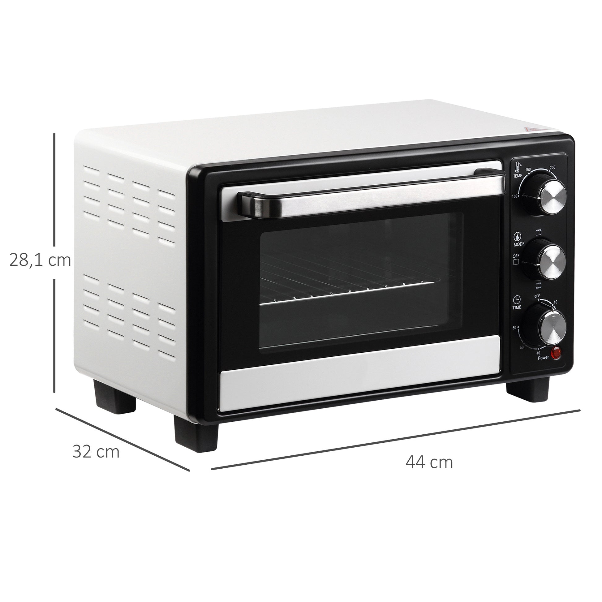 Homcom Horno Eléctrico De Sobremesa 16l 1400w Con 3 Modos De Calor Y Termostato_2