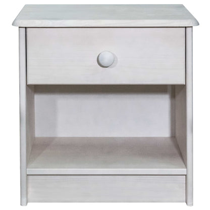Mesita De Noche De Madera Maciza De Pino 41x30x42 Cm_0