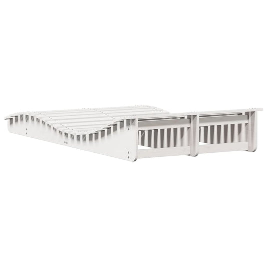 Tumbona De Madera Maciza De Pino Blanca 205x110x31,5 Cm / Vetonek_0