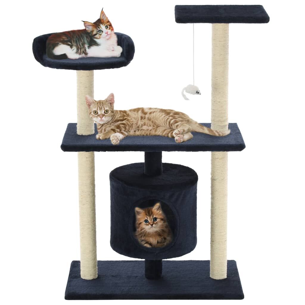Vidaxl Rascador Para Gatos Poste De Sisal 95 Cm Azul Oscuro_1