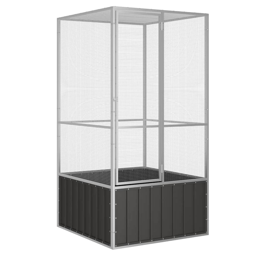 Vidaxl Jaula De Pájaros Acero Galvanizado Antracita 111x107x211,5 Cm_0