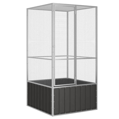 Vidaxl Jaula De Pájaros Acero Galvanizado Antracita 111x107x211,5 Cm_0
