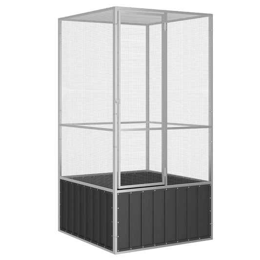 Vidaxl Jaula De Pájaros Acero Galvanizado Antracita 111x107x211,5 Cm_0