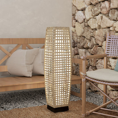 Outsunny Lámpara Solar De Jardín De Ratán Sintético Con Luces Led 21x21x78 Cm_3