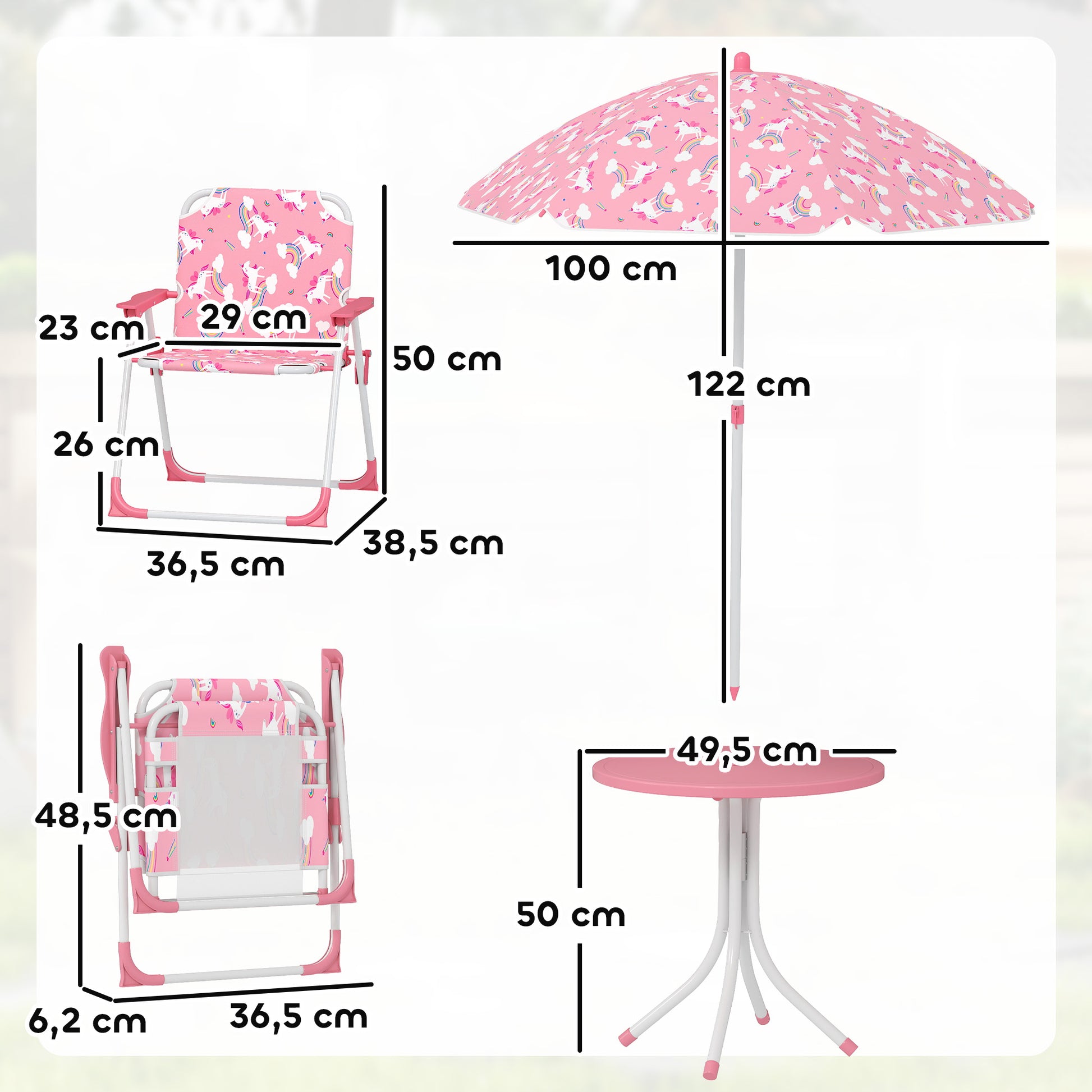 Aiyaplay Conjunto De Mesa Y Sillas Infantil De Jardín De 4 Piezas Rosa_2