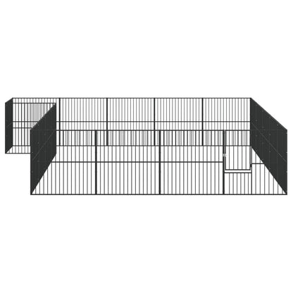 Vidaxl Corralito Para Perros Con 20 Paneles Acero Galvanizado Negro_3