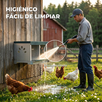 Pawhut Ponedero Para Gallinas De Acero Galvanizado Con 2 Huecos Para 2 Gallinas_5