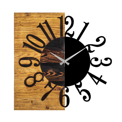 Reloj De Pared Madera mitad Y Mitad_0