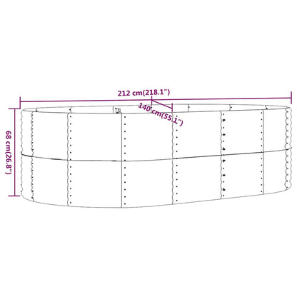 Jardinera Elevada Antracita 212x140x68 Cm Acero Galvanizado_5