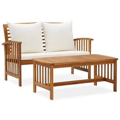 Vidaxl Muebles De Jardín 2 Piezas Con Cojines Madera Maciza De Acacia_0