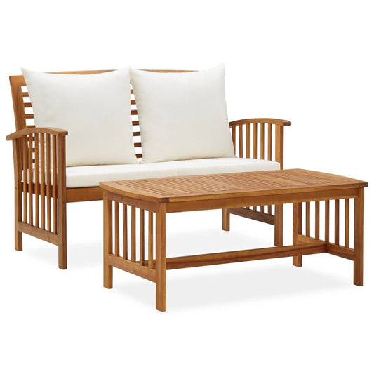 Vidaxl Muebles De Jardín 2 Piezas Con Cojines Madera Maciza De Acacia_0