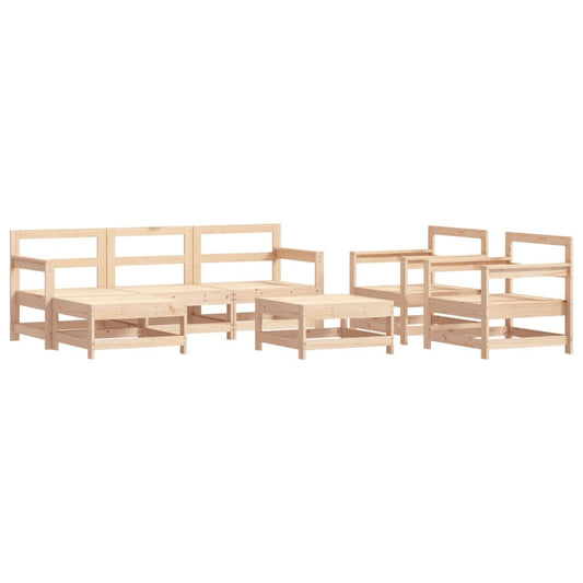 Vidaxl Juego De Muebles De Jardín 7 Piezas Madera Maciza De Pino_0