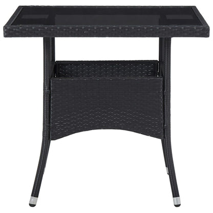 Vidaxl Set Comedor Jardín 5 Pzas Ratán Sintético Vidrio Templado Negro_3