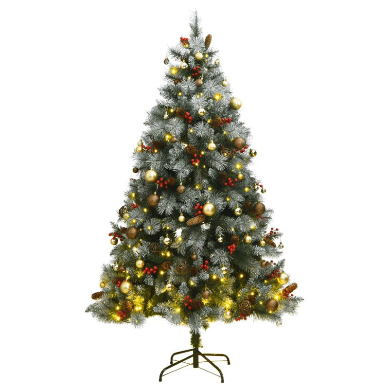 Vidaxl Árbol De Navidad Artificial Con Bisagras 300 Led Y Bolas 240 Cm_0