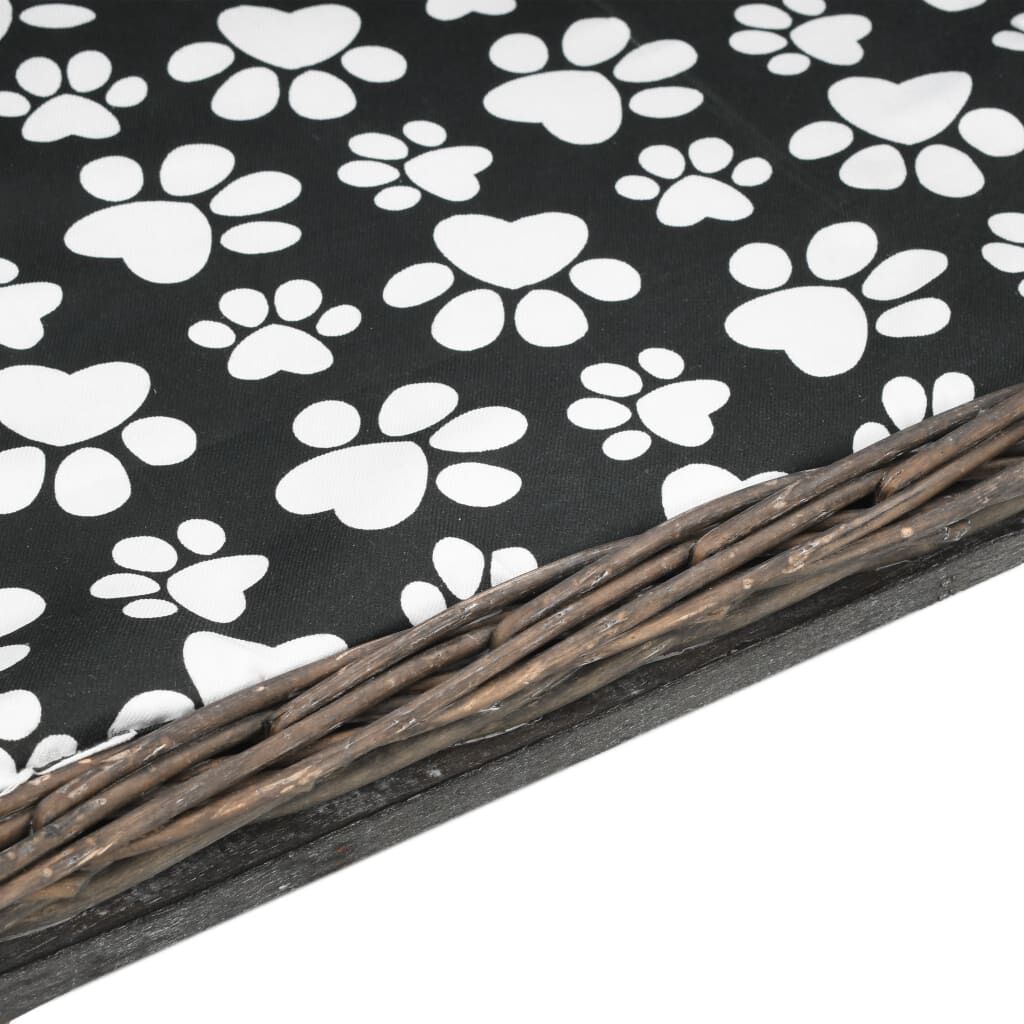 Vidaxl Cesta Para Perros Con Cojín Sauce Natural Gris 90x54x35 Cm_4