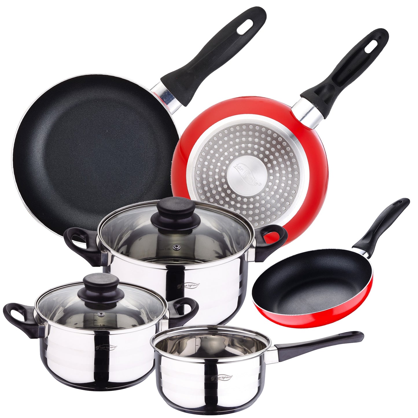 San Ignacio Juego De Batería De Cocina De 5 Piezas + 3 Sartenes 16/20/24 Cm San Ignacio_0