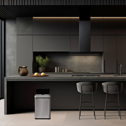 Cubo Reciclaje 15l+15l Sin Patas Apertura Auto Gris