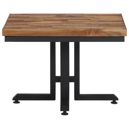 Mesa De Centro Teca Reciclada Maciza 55x55x40 Cm_2