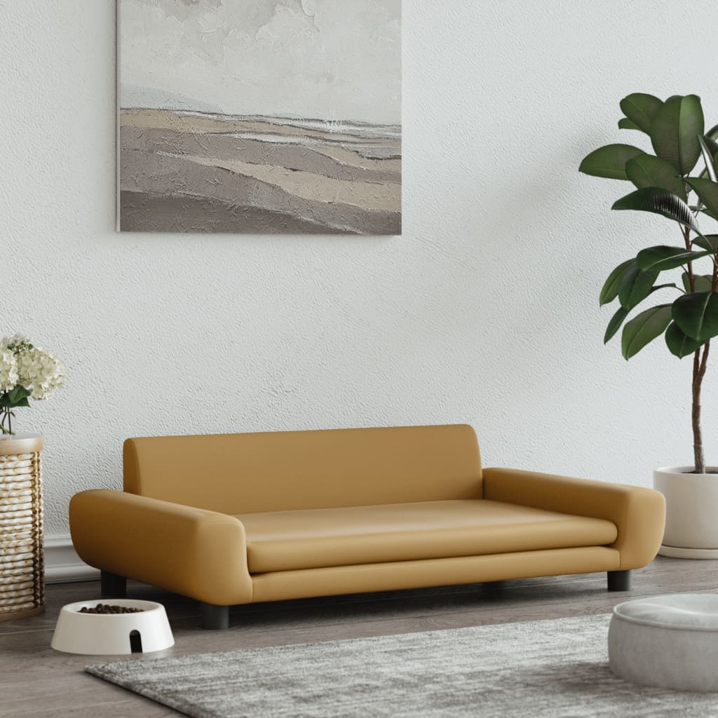 Cama Para Perros De Terciopelo Marrón 100x54x33 Cm / Vetonek_5