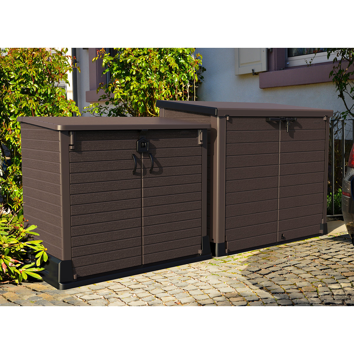 Arcón Cubre Cubos Exterior 1200 L Pvc Marrón_1