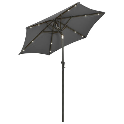 Vidaxl Sombrilla De Jardín Con Luces Led Aluminio Antracita 200x211 Cm_1