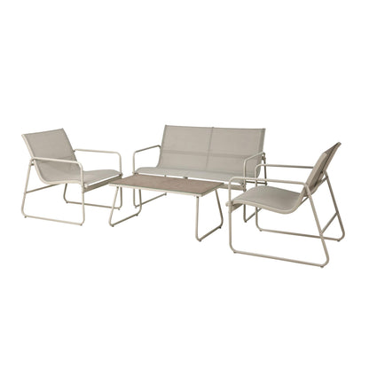 Well Home Juego De 4 Muebles (mesa + 2 Sillas + Banco) En Color Beige_0