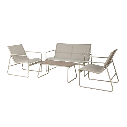Well Home Juego De 4 Muebles (mesa + 2 Sillas + Banco) En Color Beige_0