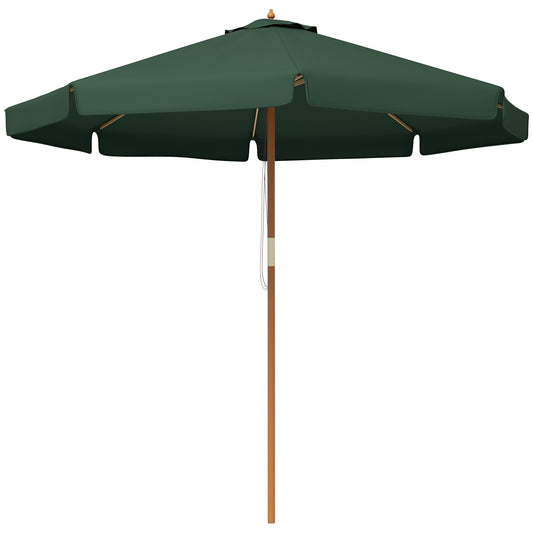 Outsunny Sombrilla Jardín Ø325x250cm Sistema De Polea Techo De Ventilación Verde_0
