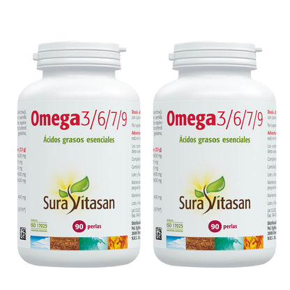 Pack 2x Omega 3/6/7/9, Sura Vitasan, 90 Perlas