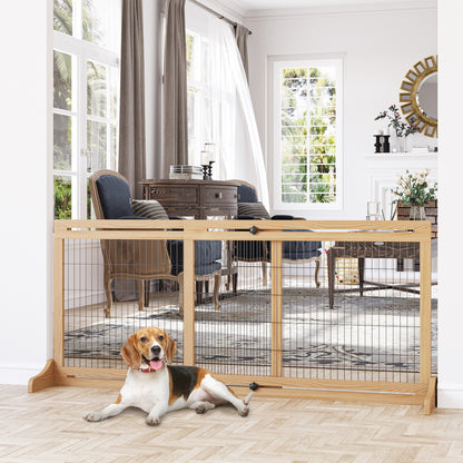 Pawhut Barrera Seguridad Perros De Madera Extensible 104-180 Cm Puerta Escalera_1