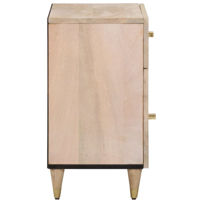 Mesita De Noche Madera Maciza De Mango 50x33x60 Cm_2
