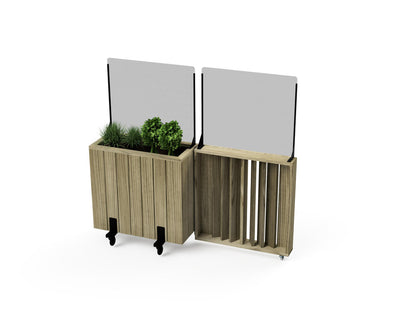 Kit Jardinera Alta De Madera Con Barandilla Y Cortavientos 60 Cm 75x34x80 Cm Hortalia_0