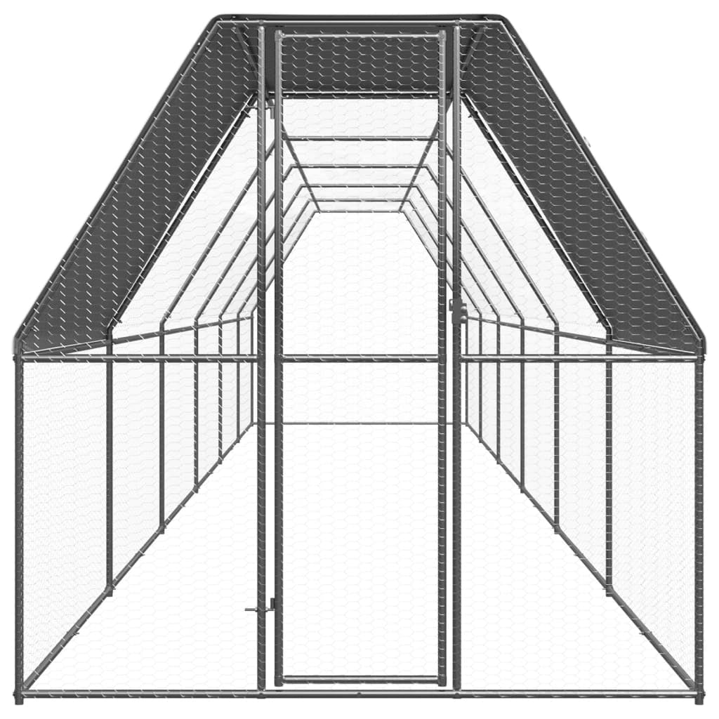 Vidaxl Jaula Gallinero De Exterior De Acero Galvanizado 2x12x2 M_1