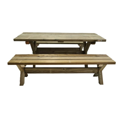 Mesa De Picnic Masgames Xerta 180 Madera Sin Pintar.